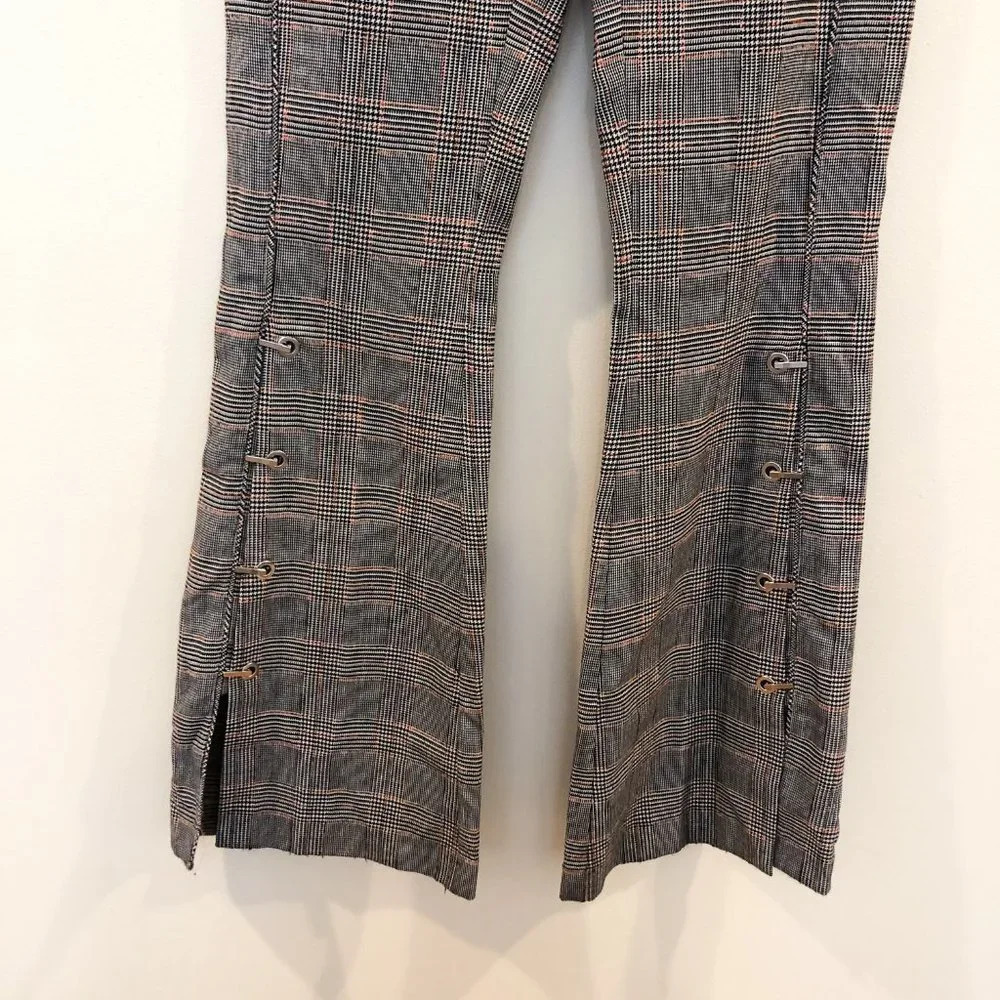 Chelsea and Walker RARE Plaid Flare Clasp Pants 4 - Picture 2 of 11